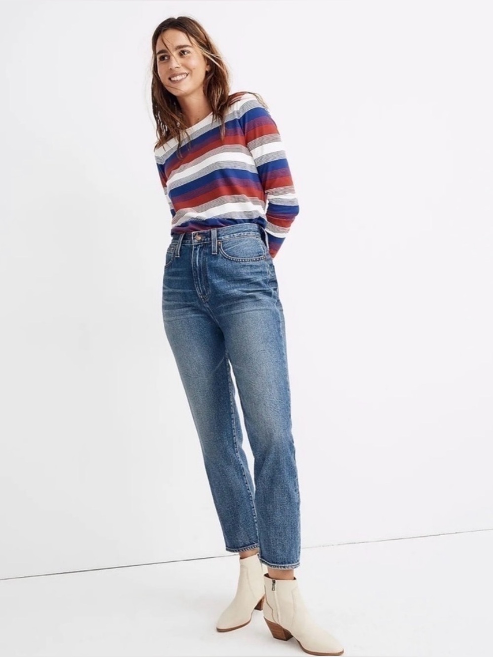 Madewell Petite THE MOMJEAN in Downey Wash